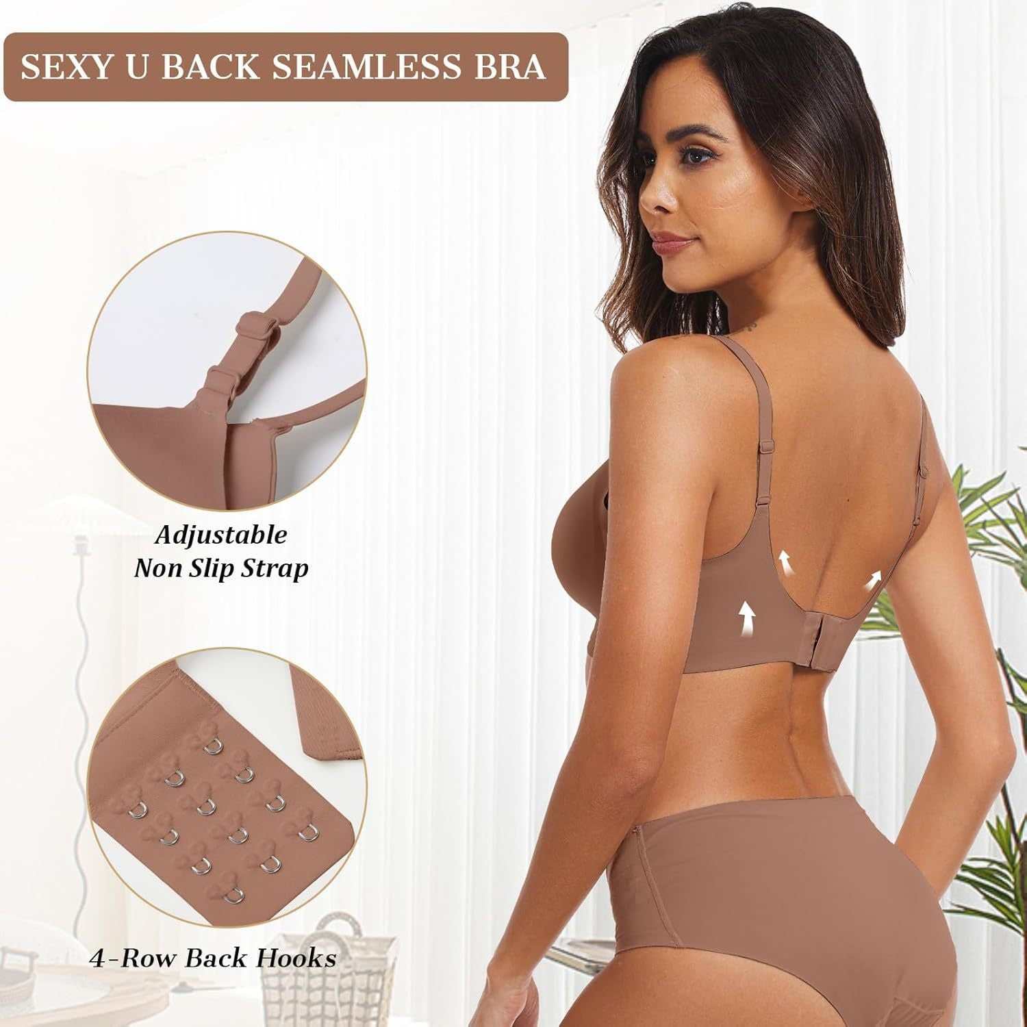 Paelora Natural Women's Daily Bra Comfortable Wireless