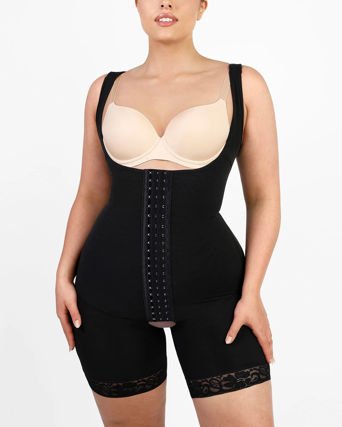 Mid-Thigh Shapewear with Open Bust